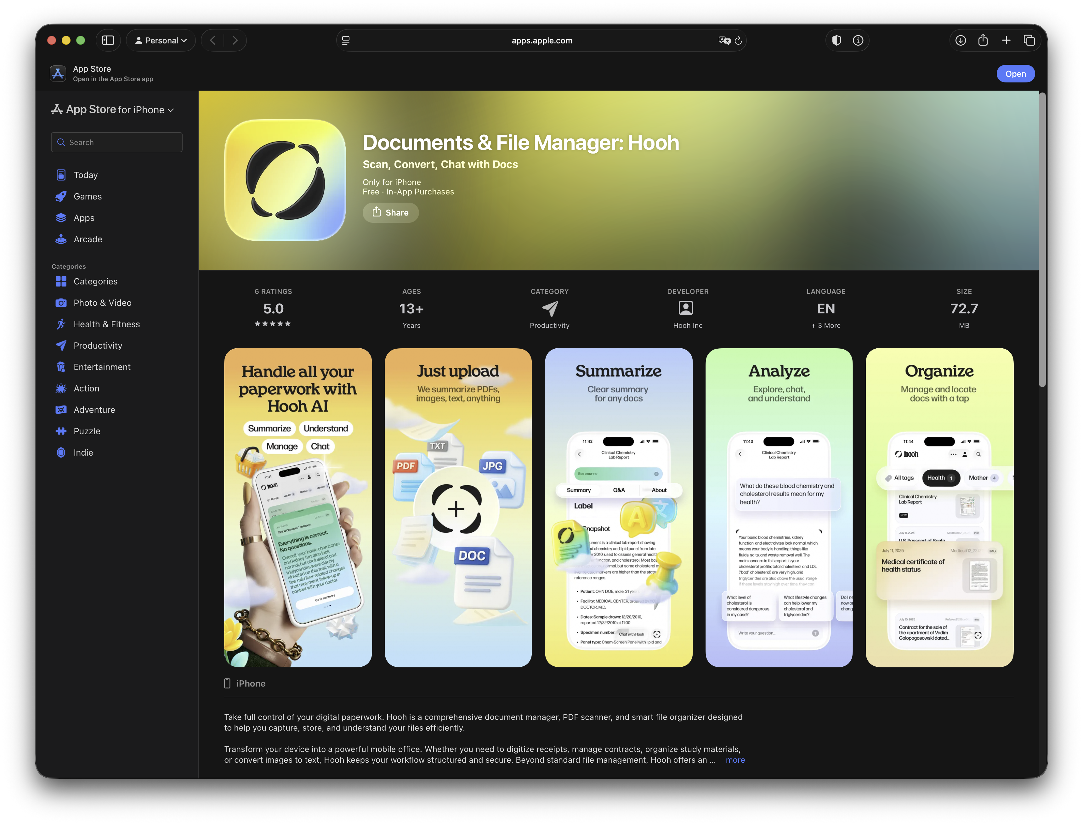 Hooh on the App Store